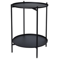 H&S Collection Bočný stolík, kovový, 50,5 cm, čierny