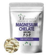 Magnez Chelatowany 100kaps CHELAT + WITAMINA B6 P5P SERCE SKURCZE PAMIĘĆ