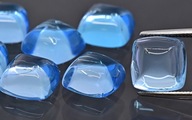 Topaz Swiss Blue kaboszon cushion 9x9 mm