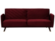 Sofa kanapa rozkładana welur czerwona