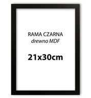 Ramka A4 gładka na Zdjęcia Plakat 21x30 cm CZARNA