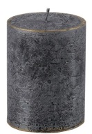 MODERNÁ DEKORAČNÁ POZLÁTENÁ SVIEČKA RUSTIC PATINOVANÁ ŠEDÁ 9 cm