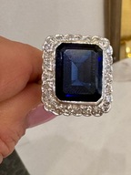 Pierścionek z szafirem i z diamentami 1.00 CT