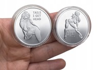 obojstranná minca nahá dievča model 1