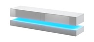 Moderná RTV skrinka s LED podsvietením, Model 'SkyLight' - Bielo-šedá