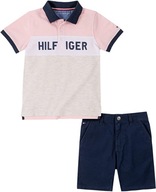 Tommy Hilfiger polo tričko s kraťasmi pre chlapčeka ružové 6 - 9 m 6 - 9 m