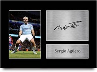 Sergio Aguero prezent podpisany A4 nadruk autograf Manchester City prezenty