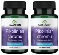 Swanson Pikolinian chromu 200mcg Odchudzanie Cukrzyca Metabolizm 200 kaps.