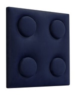 Čalúnený panel Nástenná opierka hlavy imitácia kociek tmavo modrá 25x25 cm
