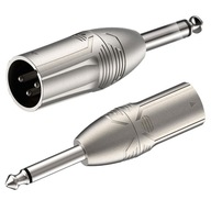 ADAPTER PRZEJŚCIÓWKA REDUKTOR XLR MĘSKI 3PIN - DUŻY JACK 6.3mm MONO