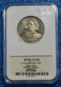 10000 zł WŁADYSŁAW III WARNEŃCZYK 1992 MS68