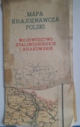 Mapa województwa Stalinogrodzkie i Krakowskie 1955