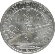 San Marino 5 lire 1937, Ag KM#9