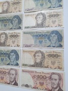 35#N 10 BANKNOTÓW PRL OD 500 ZŁ DO 1000 ZŁOTYCH 