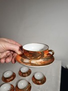 Filiżanki Duo porcelana Fei Japonia ze smokiem 