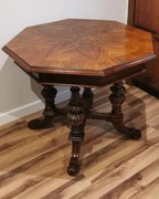 Ośmiokątny stolik eklektyczny. Kawowy. XIX wiek 