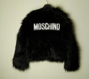 H&M x Moschino unikatowa włochata kurtka futro