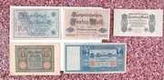 zestaw banknotów 100 marek 1908-1920 , 5 szt