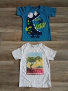 2 x T-shirt chłopiec 98-104 cm dinozaur H&M