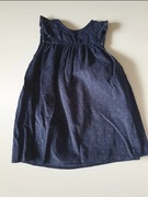 Granatowa sukienka na ramiączkach w kropeczki r 86