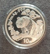 1997 Panda Chiny 10 Yuan srebrna uncja