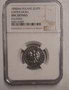 1 złoty 1990 NGC UNC DETAILS RZADKA I PIĘKNA