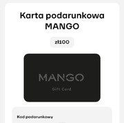 Karta podarunkowa, kod, voucher Mango 100zł