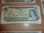 banknot 1 dolar kanadyjski z 1973 roku.stan bdb