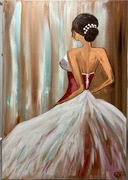 Tancerka w gorsetowej sukni 70x100 akryl obraz