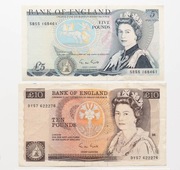 Wielka Brytania - Anglia 5 i 10  funtów 1971 P.378-379