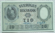 Szwecja Król Gustaw I Waza SEK 10 koron 1955 Stan!