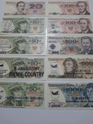 337N' 10 SZT BANKNOTÓW PRL UNC  OD 20   DO 1000 ZŁ