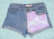 Spodenki szorty jeansowe cekiny Zara Girls 134/140