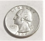 1/4 dolar 1964 quarter dollar Washington Ag Stan!!
