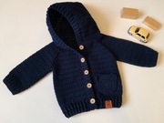 Sweter rozpinany z kapturem niemowlęcy Handmade