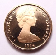 Wyspa COOK 1 cent 1974 ST. LUSTRZANY