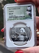 Srebrna moneta Chińska Panda 2017 NGC MS69, 1oz