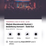 Mazolewski Koncert bilet dla 2 osob 5/12 Warszawa