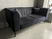 Sofa czarna 3 osobowa welur 