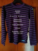 Norweska bluza termiczna, 100% Merino, 146-152 cm