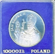 10000 ZŁ1987 Jan PAweł II L  LUSTRZANKA 