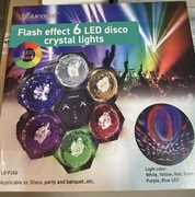 6 LED kryształowe światła disco z efektem błyskowy