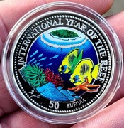 Srebrna moneta Międzynarodowy Rok Rafy 1998, 1oz
