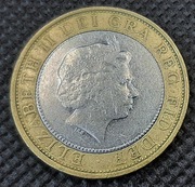Wielka Brytania 2 funty 2001, 100 rocz. Transmisja