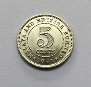 5 centów 1961, Malaje i Brytyjskie Borneo