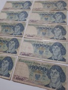 38#N 10 BANKNOTÓW PRL 1000 ZŁ 1982 KAŻDA SER. INNA