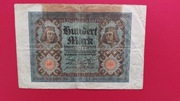 Banknot 100 Mark Niemcy  1920 r. Seria Y.