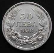 Bułgaria 50 lewa 1930 - Borys - srebro - s2