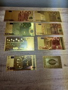 EURO BANKNOTY ZŁOTE 14 szt.