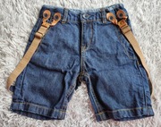 Spodenki krótkie jeansowe z szelkami Zara r. 104